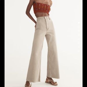 Zara The Marine Straight Jeans Tan Size 4